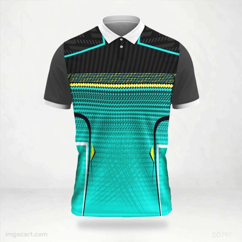 Black, Teal, and Yellow Modern Jersey Design