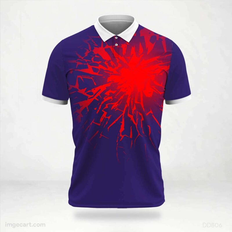 Blue and Red Shatter Jersey design