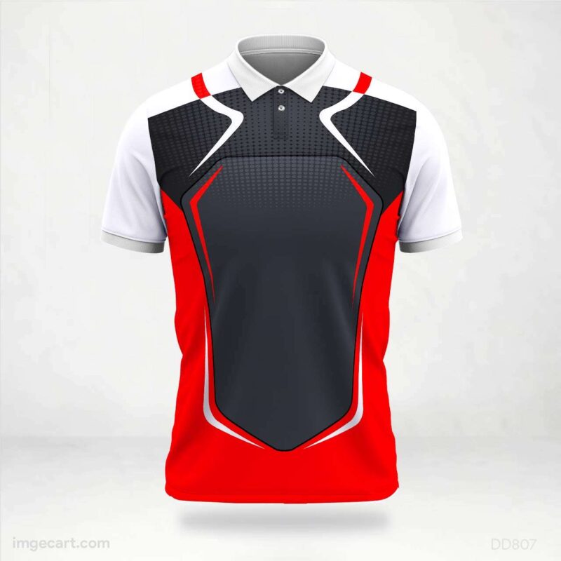Red and Black Panel Jersey design