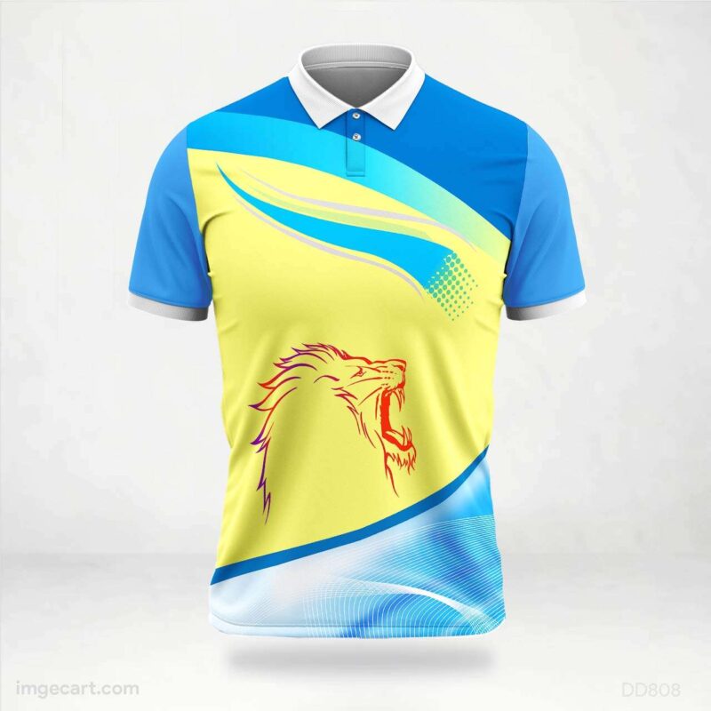 Blue and Yellow Lion Jersey design