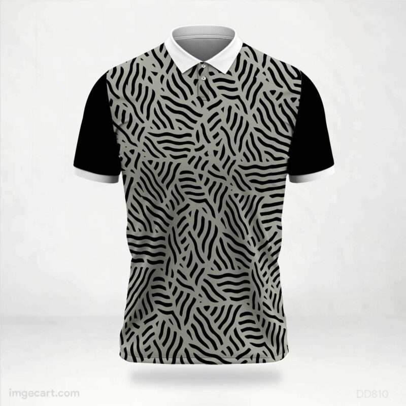 Black and Gray Wave Jersey design