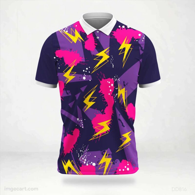 Purple and Pink Lightning Jersey design