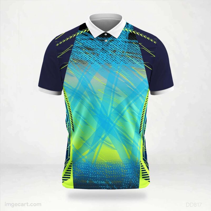 Navy and Cyan Abstract Jersey design