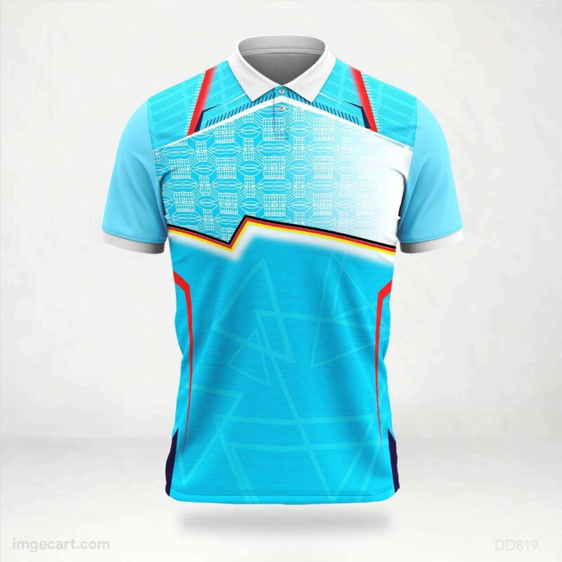 Light Blue and Red Accent Jersey design