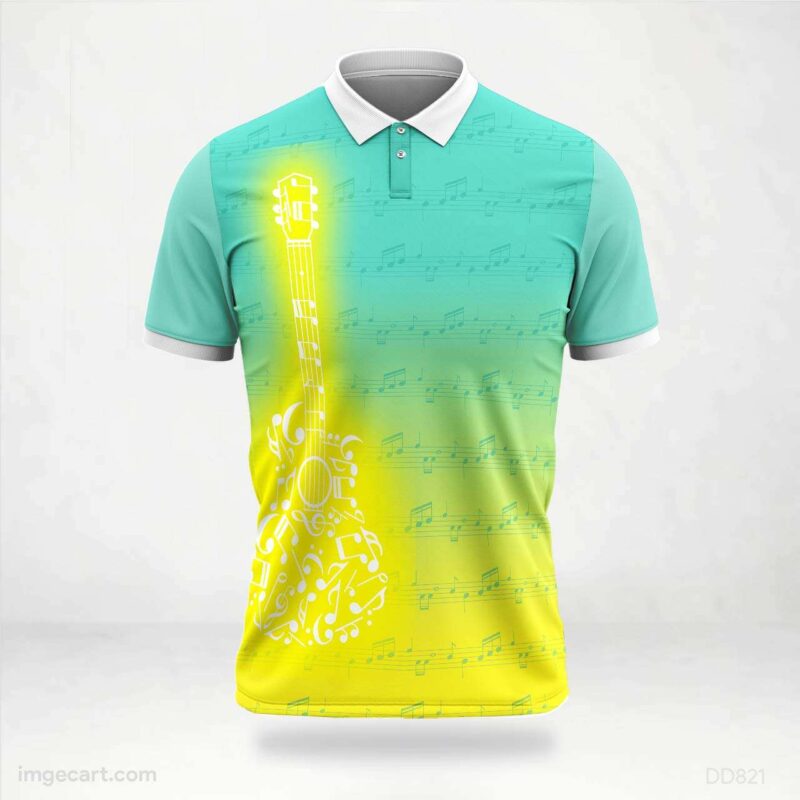 Musical Guitar Ombre Jersey design
