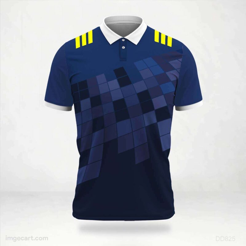 Navy and Yellow Stripe Block Jersey design