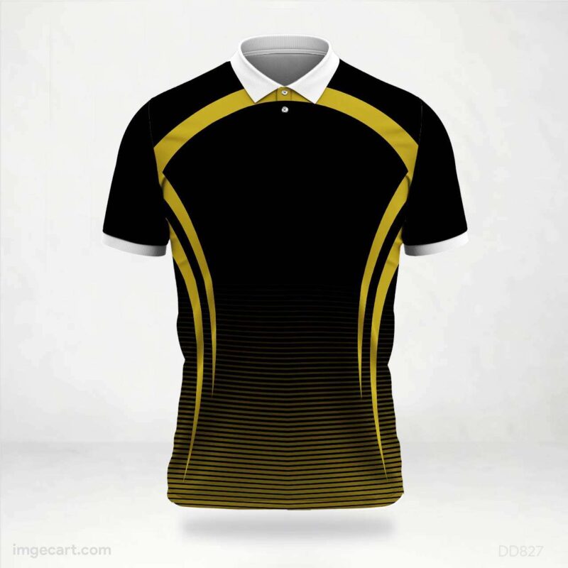 Black and Gold Curve Jersey design