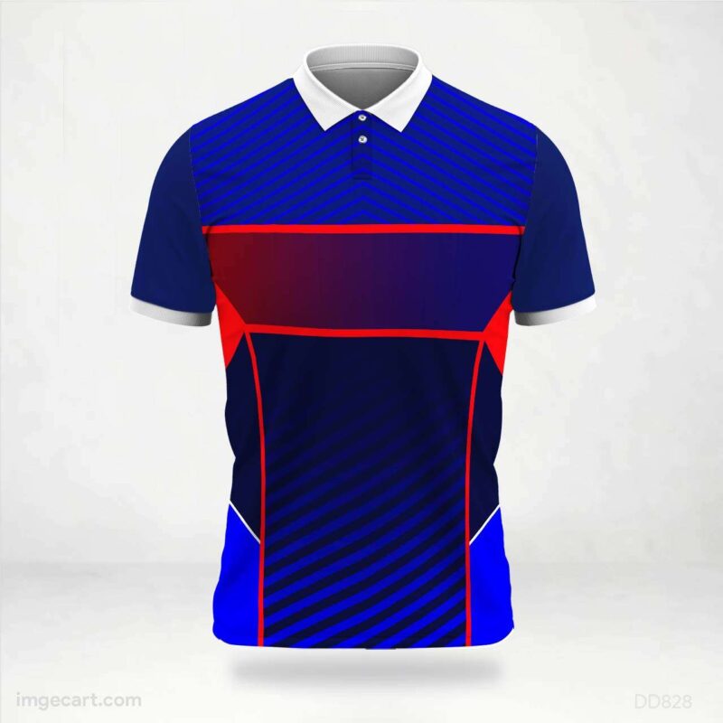 Blue and Red Geometric Jersey design