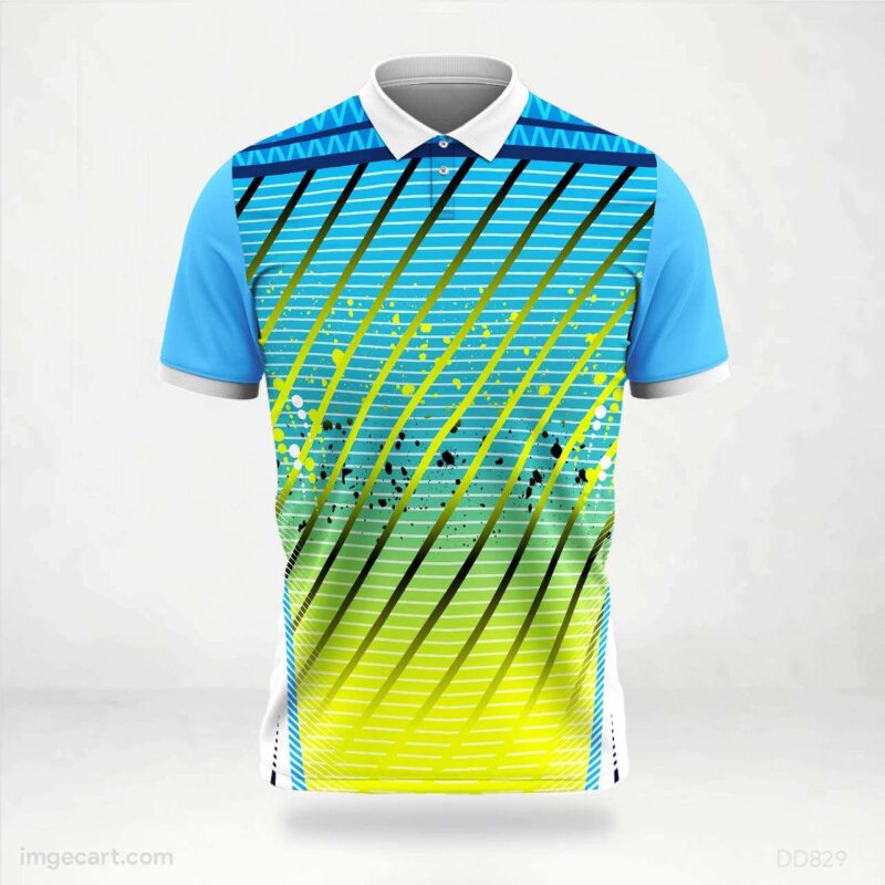 Blue and Yellow Diagonal Stripe Jersey design