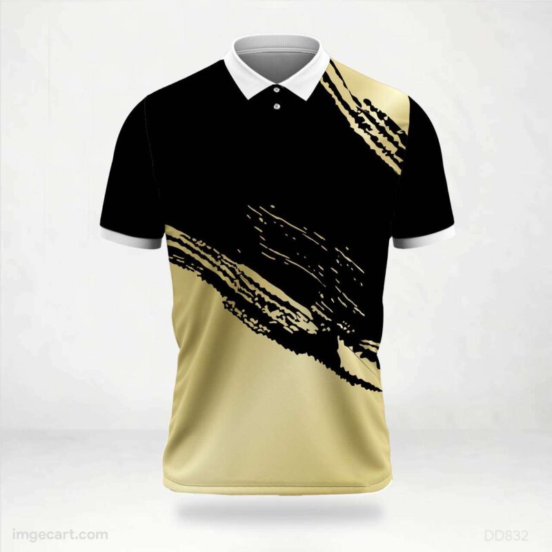 Black and Gold Brush Stroke Jersey design