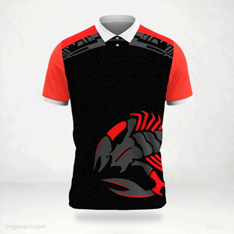 Black and Red Scorpion Jersey design