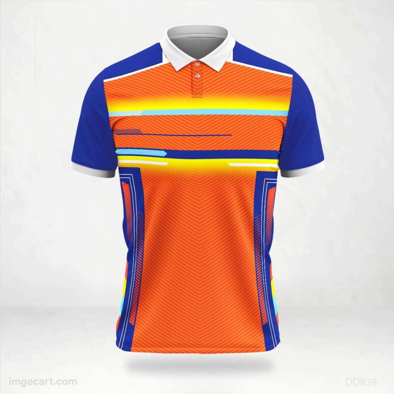 Orange and Blue Graphic Stripe Jersey design