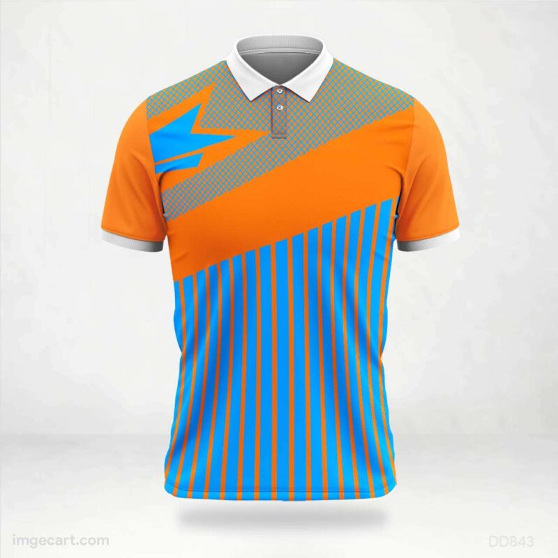 Orange and Blue Graphic Stripe Jersey design