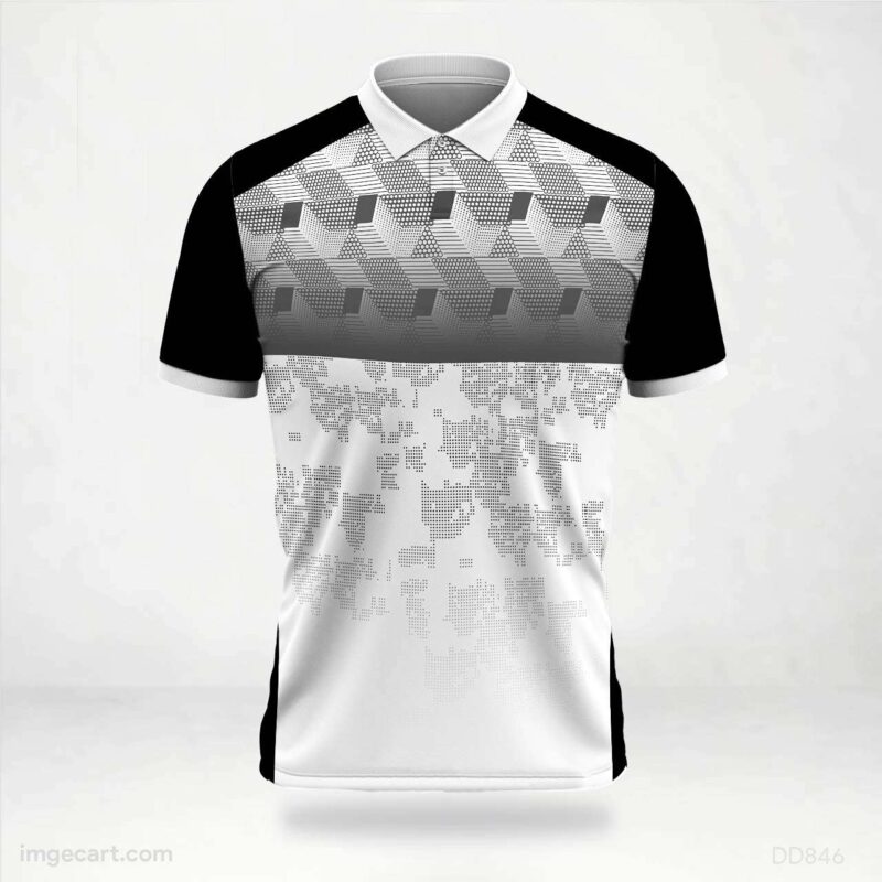 Black and White Geometric Fade Jersey design
