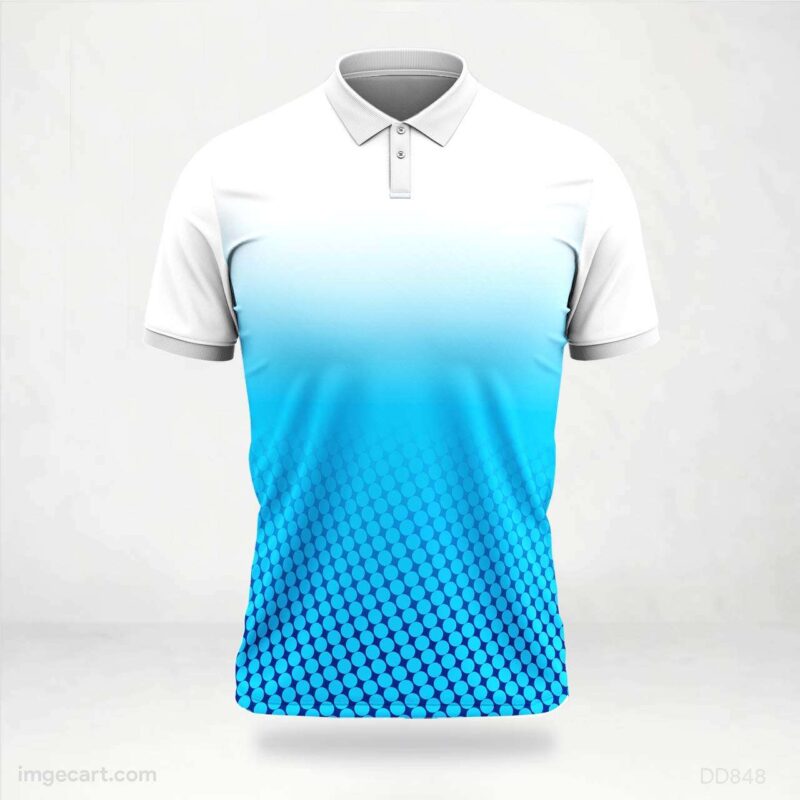 White and Blue Dot Fade Jersey design