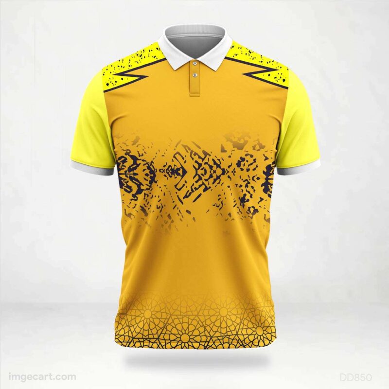 Yellow and Blue Patterned Panel Jersey design