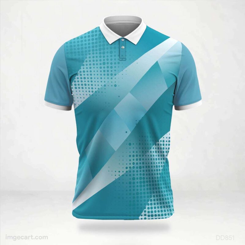 Teal and White Geometric Dot Jersey design