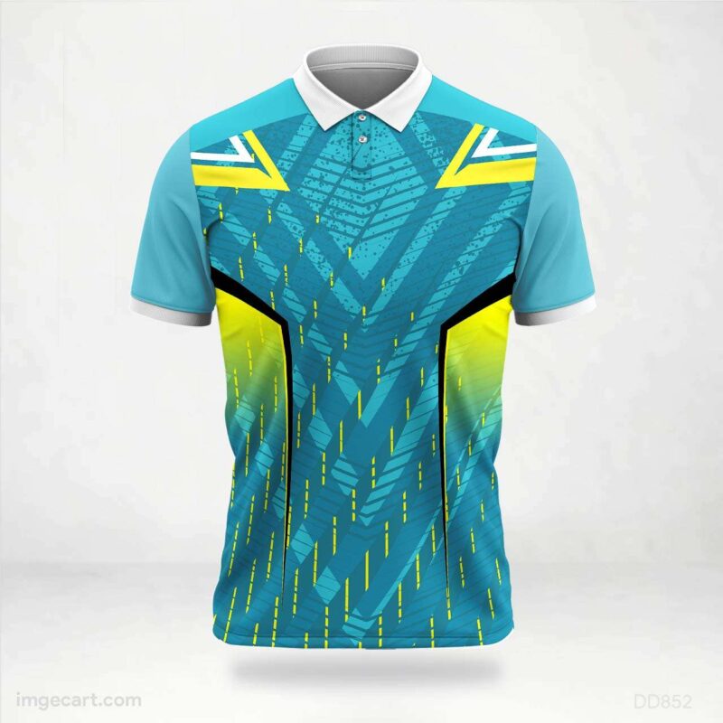 Cyan and Yellow Abstract Graphic Jersey design