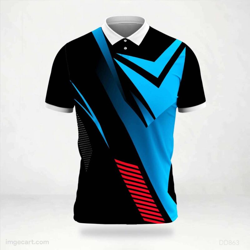Black Blue and Red Jersey Design