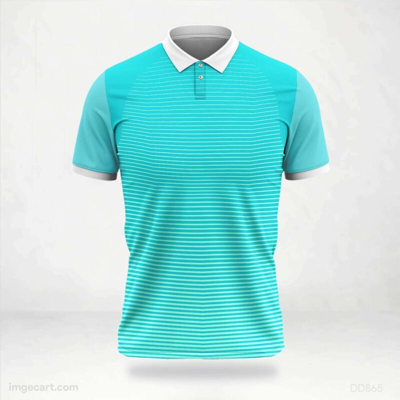 Aqua Horizontal Stripes Jersey Design