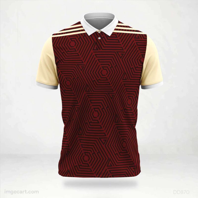 Maroon Geometric Jersey Design