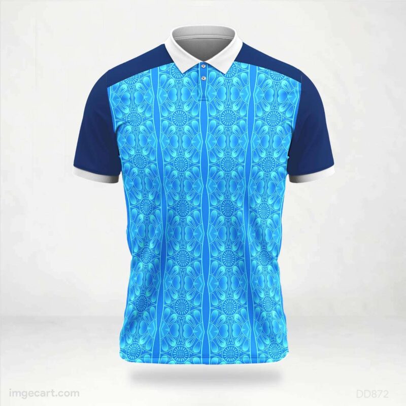Blue Floral Pattern Jersey Design