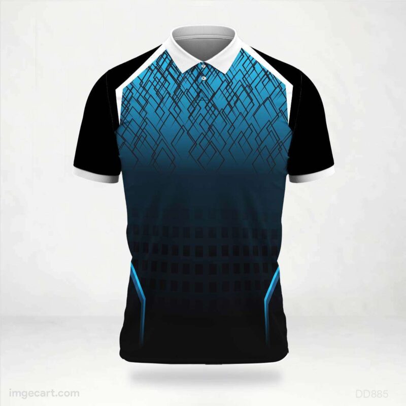 Blue Black Lines Jersey Design