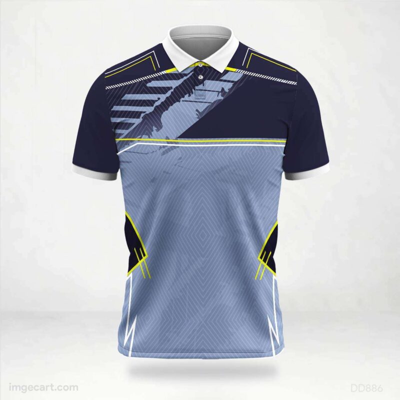 Navy Grey Abstract Jersey Design