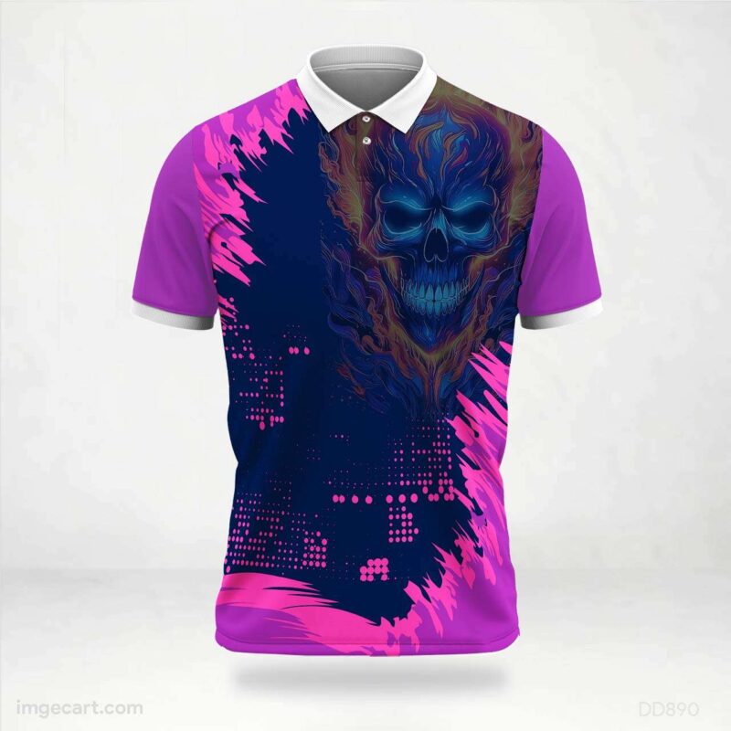Purple Skull Graphic Jersey Design