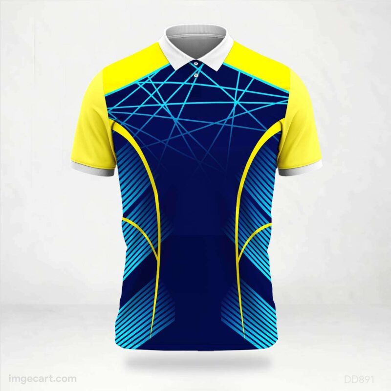 Yellow Blue Abstract Jersey Design