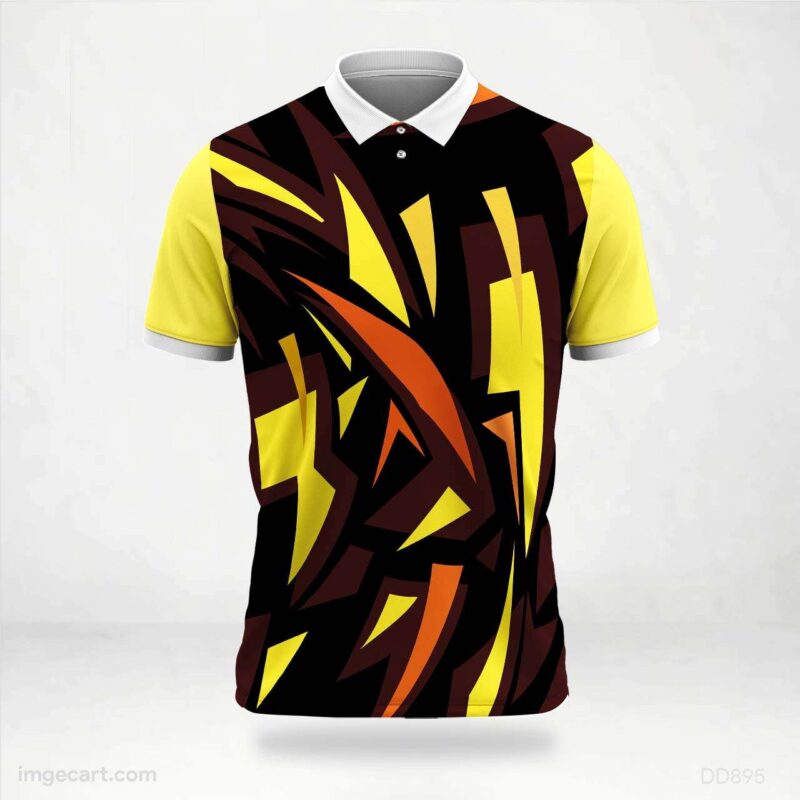 Black Yellow Abstract Jersey Design