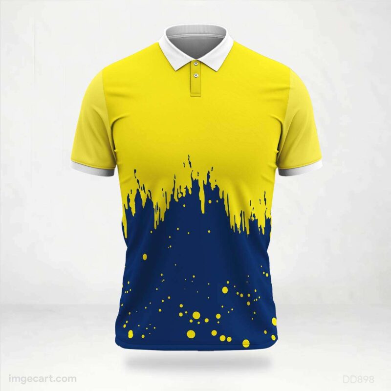 Yellow Blue Splash Jersey Design
