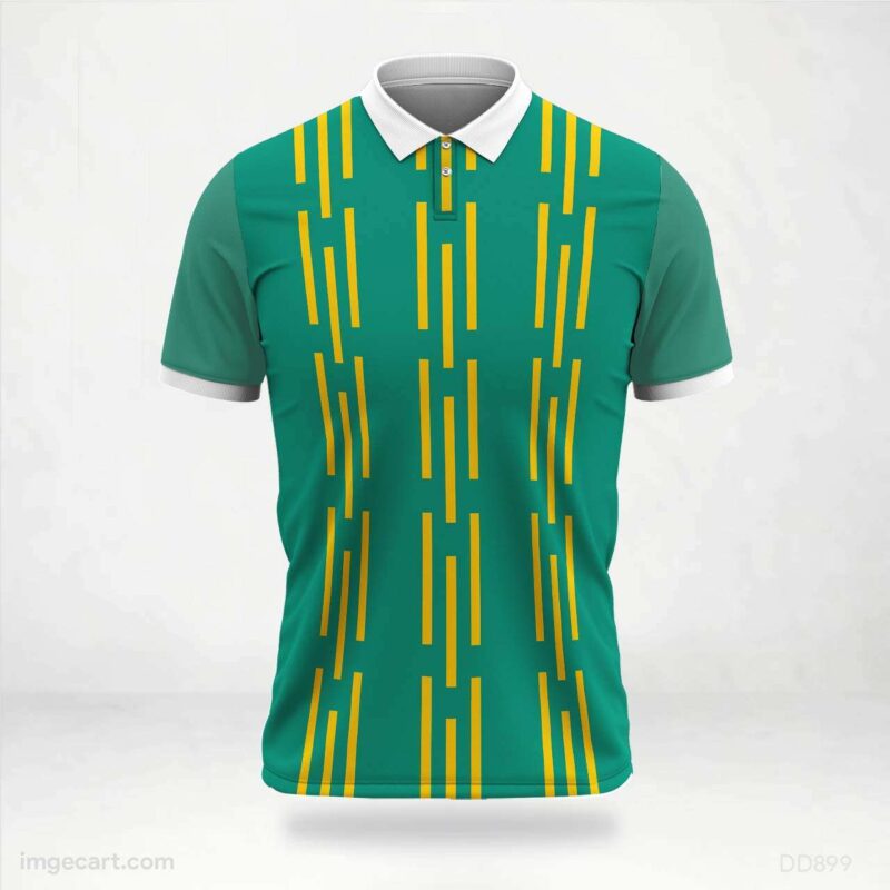 Green Yellow Stripes Jersey Design