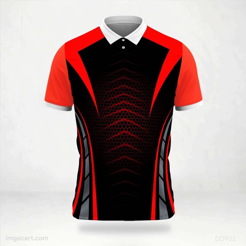 Black Red Hex Jersey Design