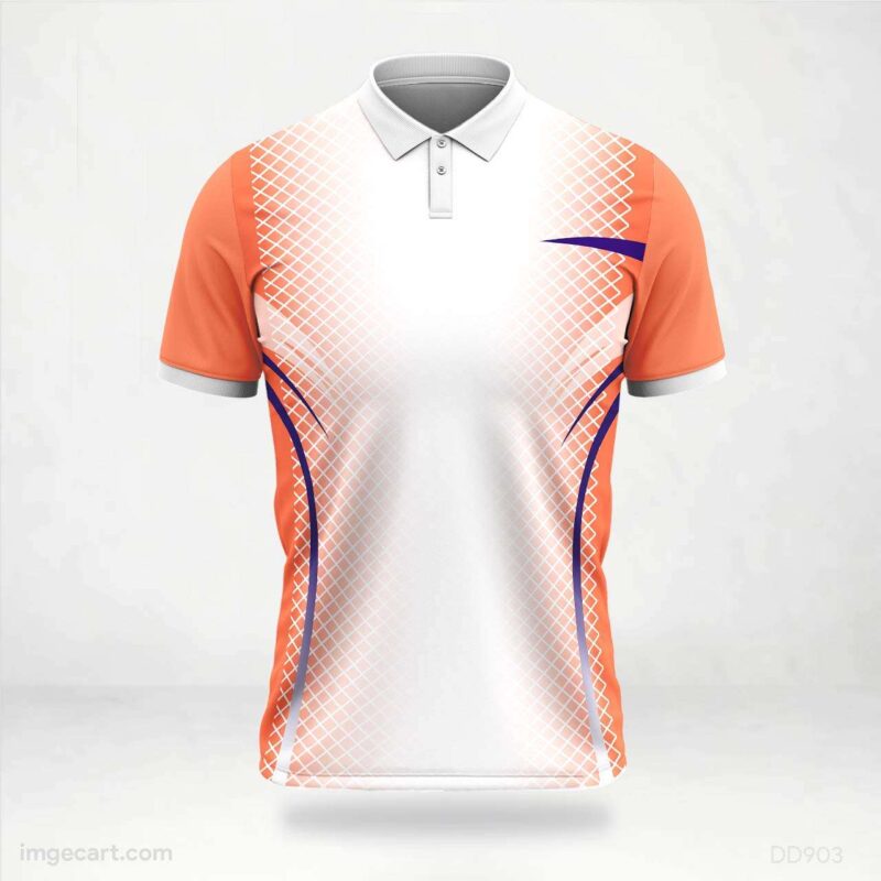 Orange White Grid Jersey Design