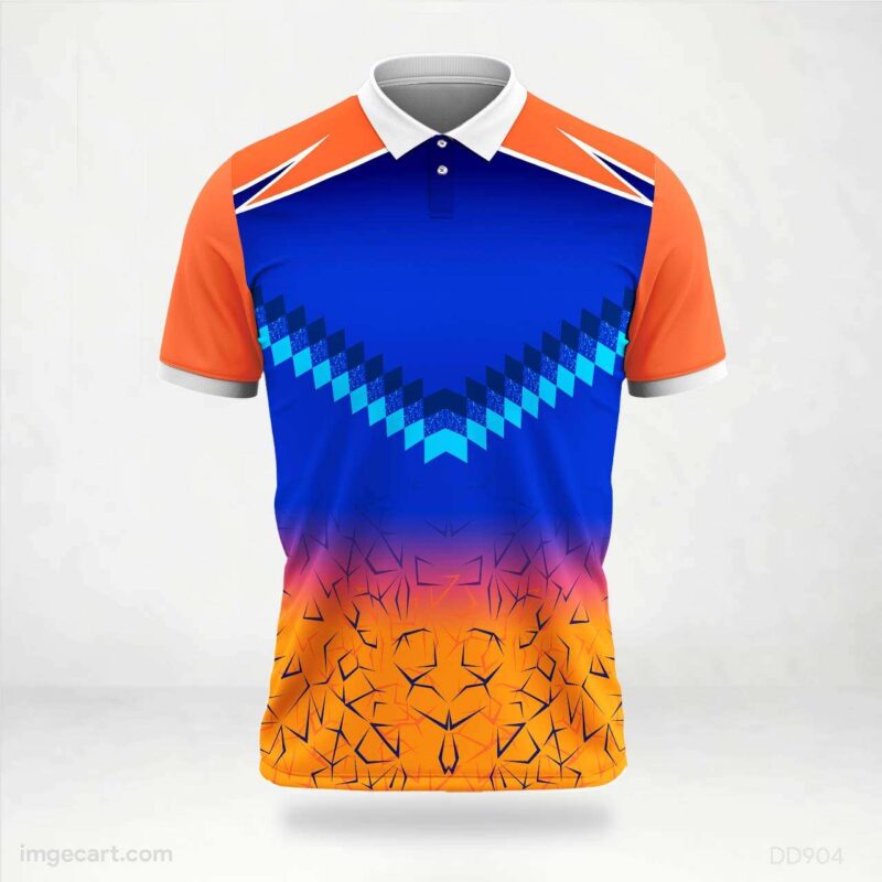 Orange Blue Gradient Jersey Design