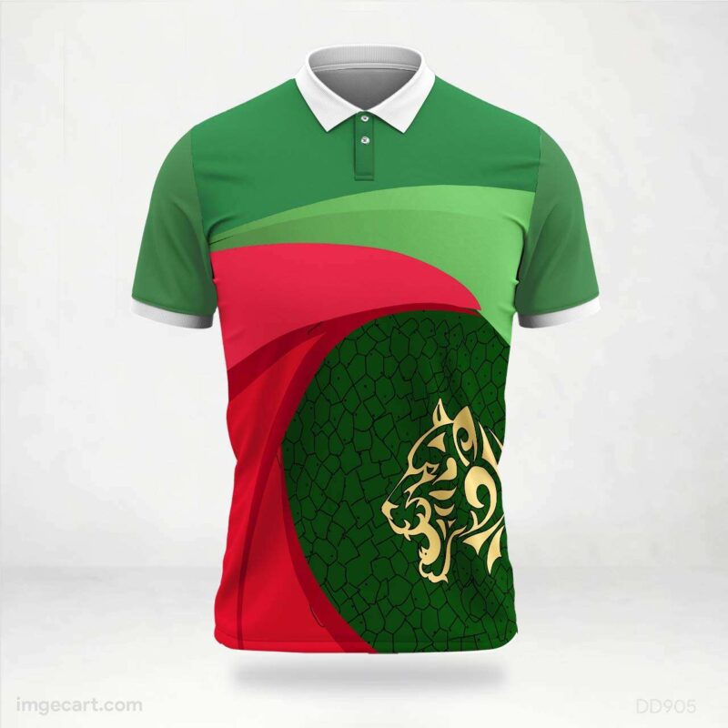 Green Red Tiger Jersey Design