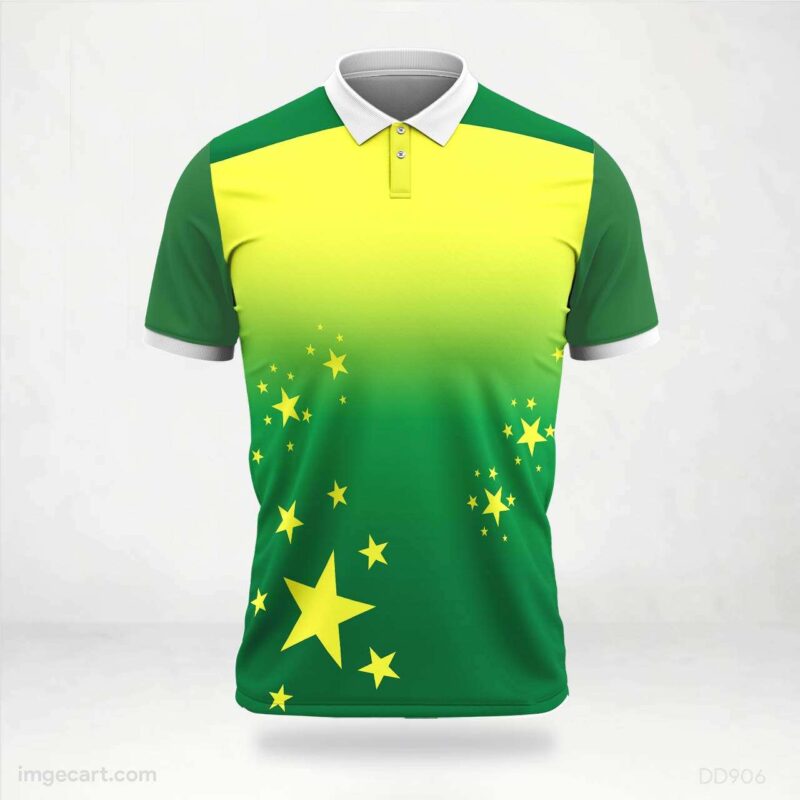 Green Yellow Star Jersey Design