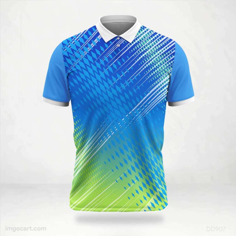 Blue Green Gradient Jersey Design