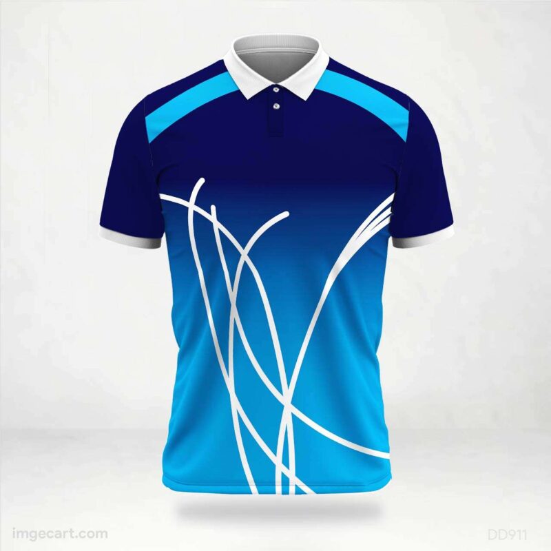 Blue White Wave Jersey Design