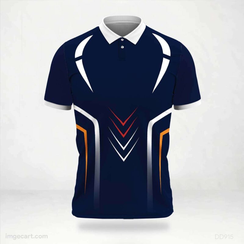 Navy Orange White Jersey Design