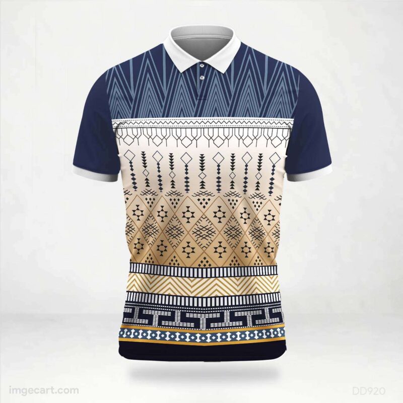 Navy Tribal Pattern Jersey Design