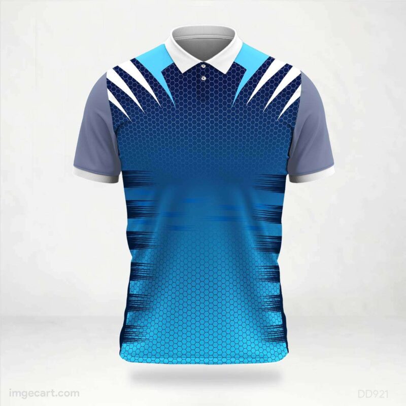 Blue Hexagon Pattern Jersey Design