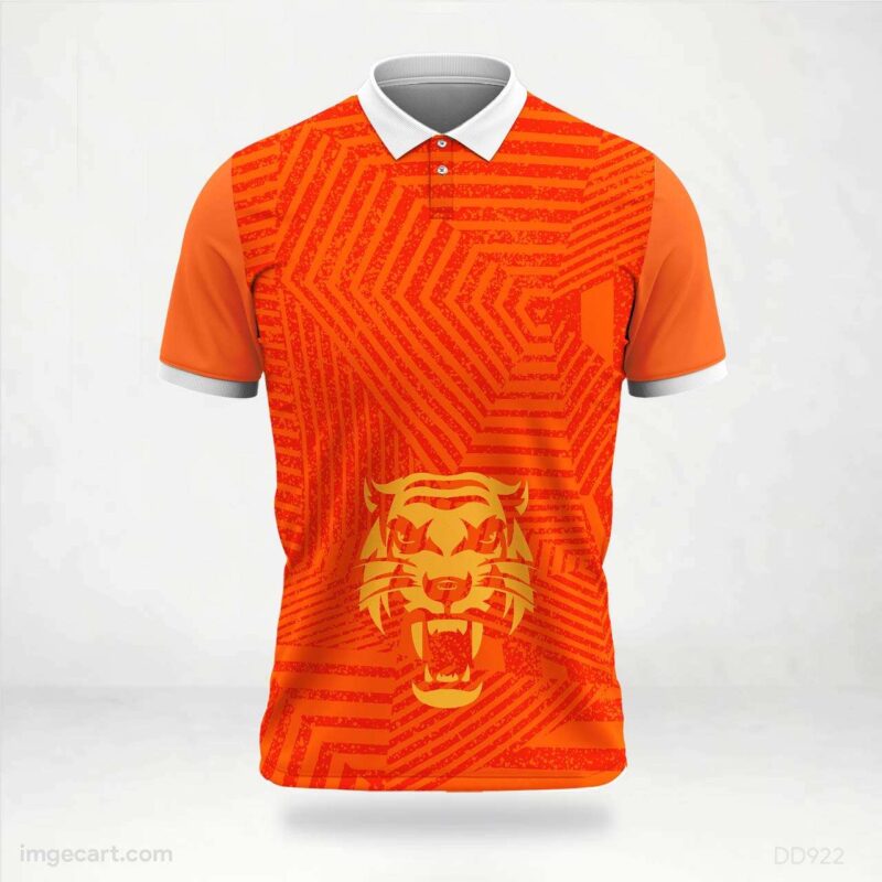 Orange Tiger Mascot Jersey Design