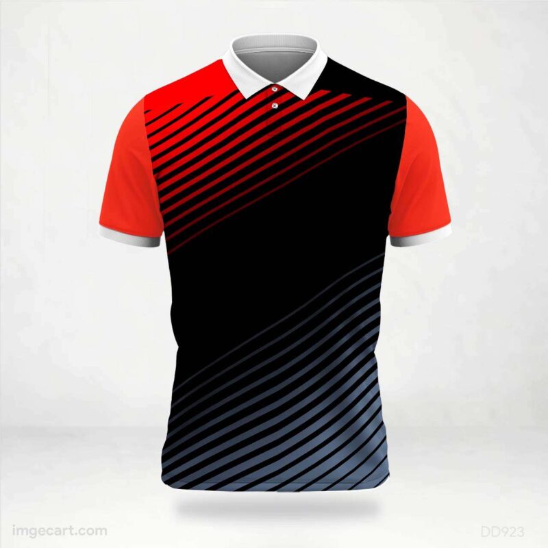 Red Black Gradient Jersey Design