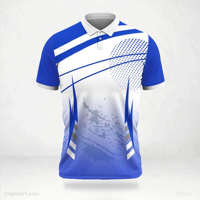 Blue White Graphic Jersey Design