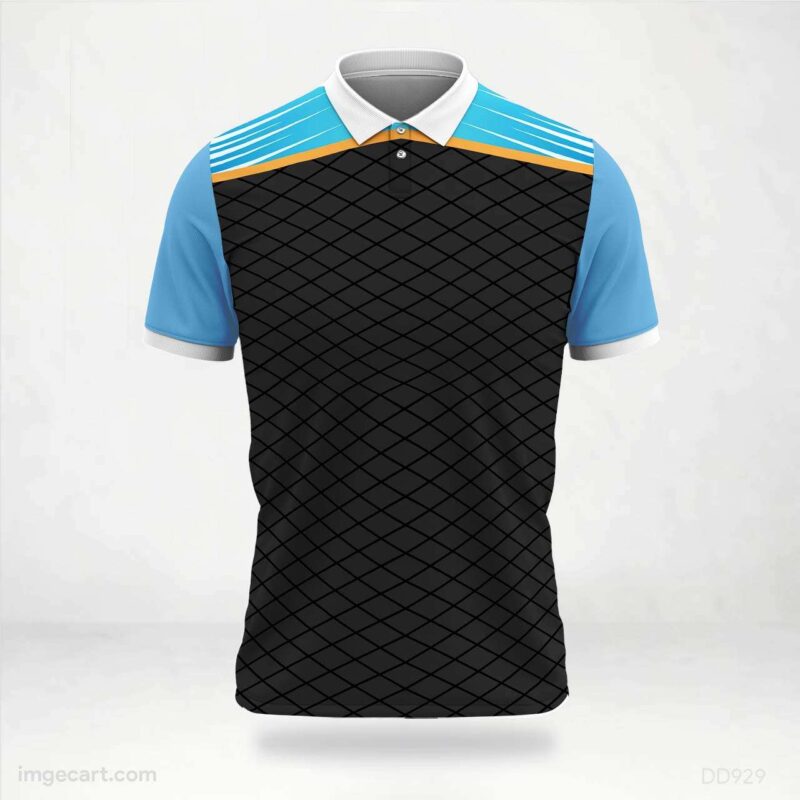 Light Blue Black Pattern Jersey Design