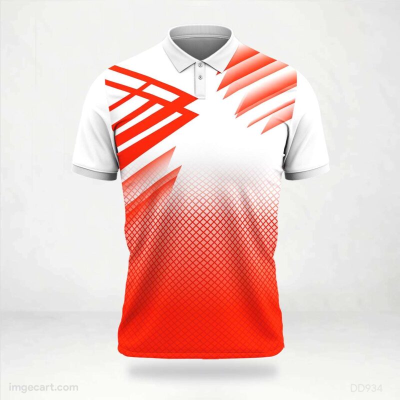 White Red Abstract Jersey Design