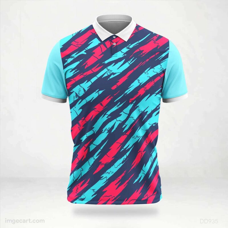 Light Blue Red Navy Jersey Design