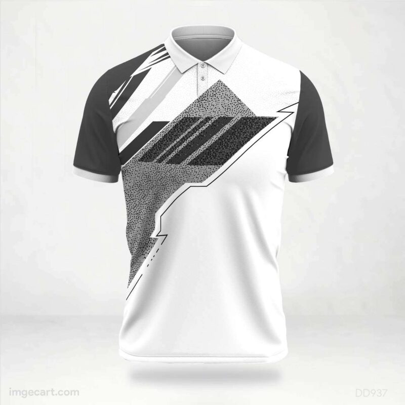 Black White Geometric Jersey Design